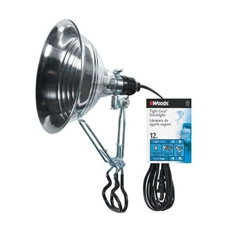 Southwire 18/2-Gauge SPT-2 Tight Grip Clamp Lamp w/Reflector, 150W, 8.5", 12Ft 2839